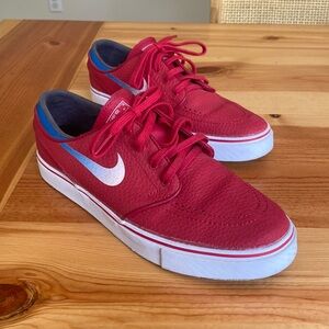 Rare Nike Skateboard Zoom Stefan Janoski - Leather Red/Blue, Size 8